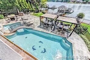 Tiled pool with dolphins