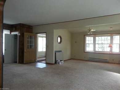 View from the dining room into the living room
