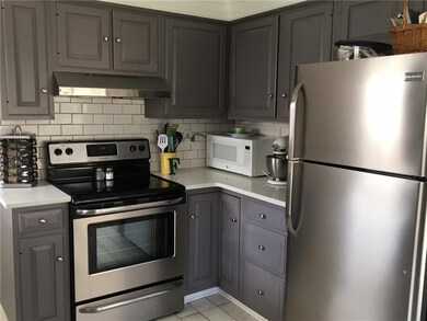 New stainless steel appliances adorn the updated k