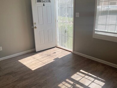 Entrance foyer featuring dark wood-type flooring