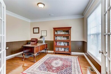 Office with French Doors, Extensive Molding and Wo