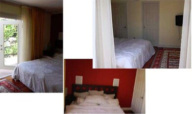 Master bedroom w/pocket door to bathroom and frenc