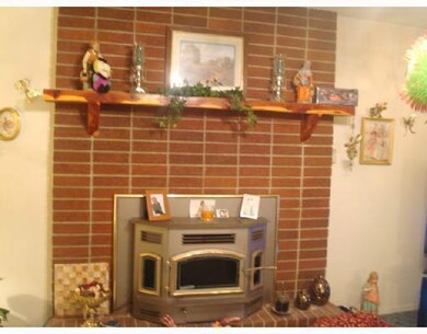 Living Room. Close-up of the fireplace with the pe
