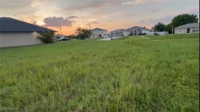 View of yard at dusk