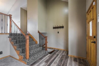 Entry with LVF flooring and Designer Stair Carpet
