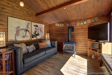 Living Room With Wood Stove