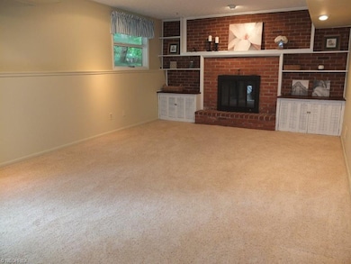 Family room with gas fireplace.