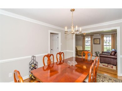 Dining room with custom molding.
