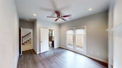 The 1st floor  bedroom features Luxury Vinyl Plank
