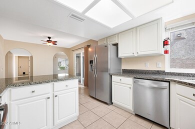 Overlooking the eat-in kitchen