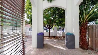 Covered Entrance with pedestrian gate