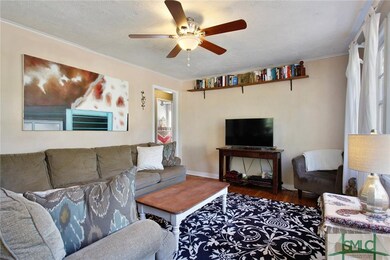 Living room, original hardwood.