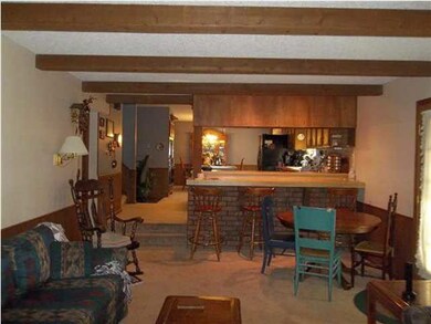 View from family room to kitchen