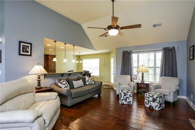 Large Living room with Hardwood