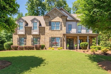 Professionally landscaped front yard