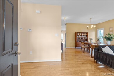Entryway with light hardwood / wood-style floors a
