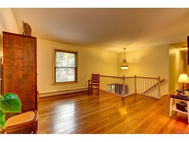 The open living room with its gorgeous oak floors!