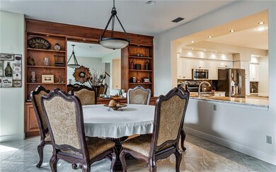 Dining area adjacent to Great Room with Kitchen in