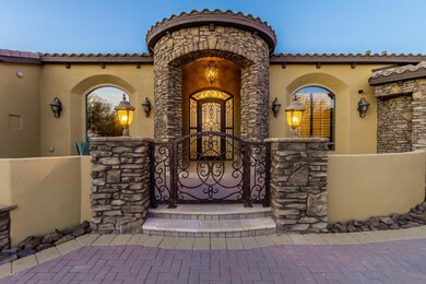 Ornate Iron Gate and Front door