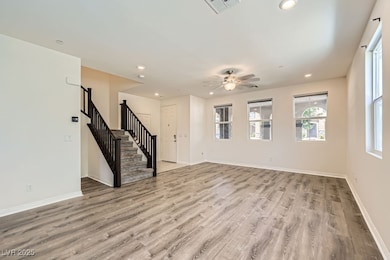 Unfurnished living room featuring recessed lightin