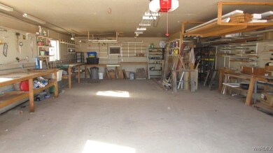 Garage with a workshop area