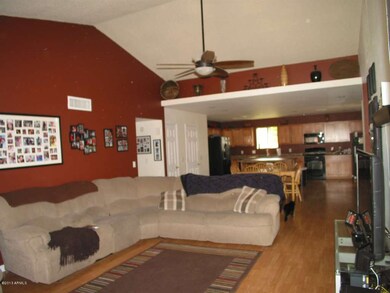 view of great room to dining area