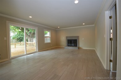 large second living area with fireplace