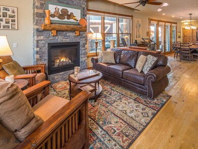 Living room flows nicely into dining area.