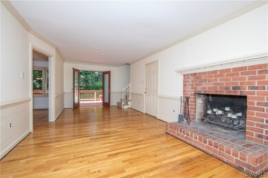 Front to back Family Room with French doors to the