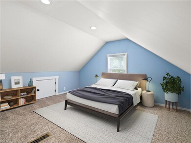 Virtually staged second floor bedroom.
