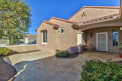 Enclosed travertine patio