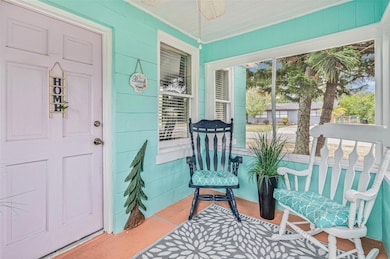 Great place to have your morning coffee. The porch comes with a ceiling fan and extra outlets for seasonal decorations.