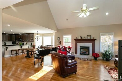 Large great room with gas fireplace