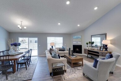 A peek into the dining room from the living space 