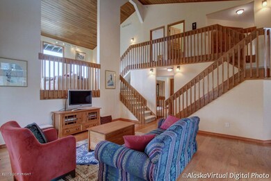 Living Room With Cathedral Ceilings