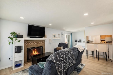 Living room flows into kitchen area.