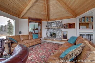 Inviting brick fireplace