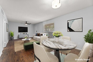 Dining room looking into living room