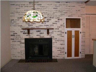 A CLOSEUP OF THE FIREPLACE IN THE KITCHEN/HEARTH. 