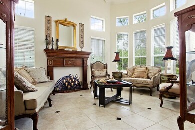 Plenty of ambient lighting in the formal living room.