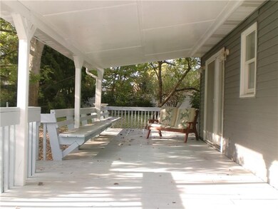 Covered deck measures 35x10 and has built in seati