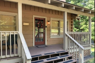 Karens cabin front porch door