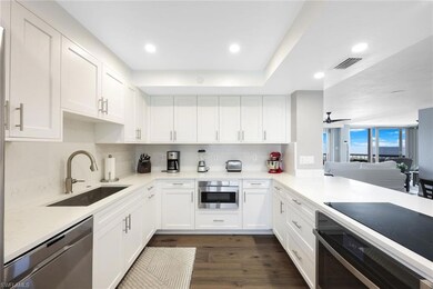 Kitchen with appliances with stainless steel finis