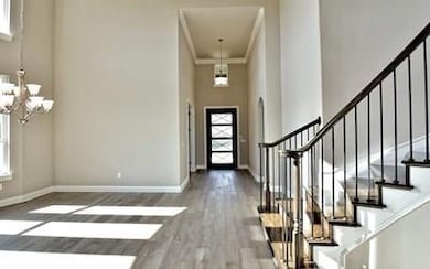 Entrance foyer featuring a high ceiling, plenty o