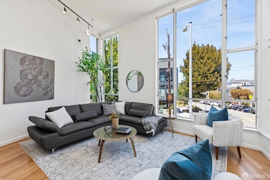 There's a lot of space to arrange your living room as you'd like, and abundant natural light.