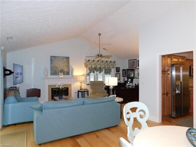 Living room with cathedral ceiling, newer ceiling 