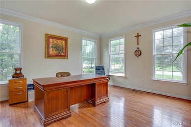 Office area with plenty of natural light, light wo