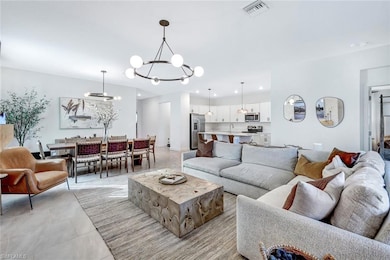 This spacious great room is open to the kitchen.
