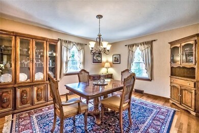 Dining room accented with hardwood floors