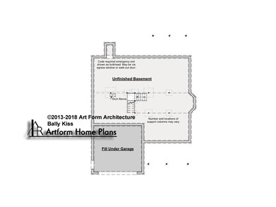 Basement floor plans - full, unfinished basement.